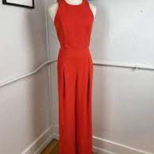 Trina Turk Pamela Jumpsuit Size 8 Red Sleeveless, Pockets